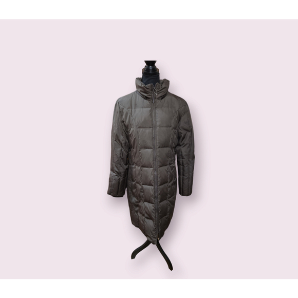 Michael Kors Puffer Down Coat Jacket Women's Size Large Brown Long - Picture 1 of 12